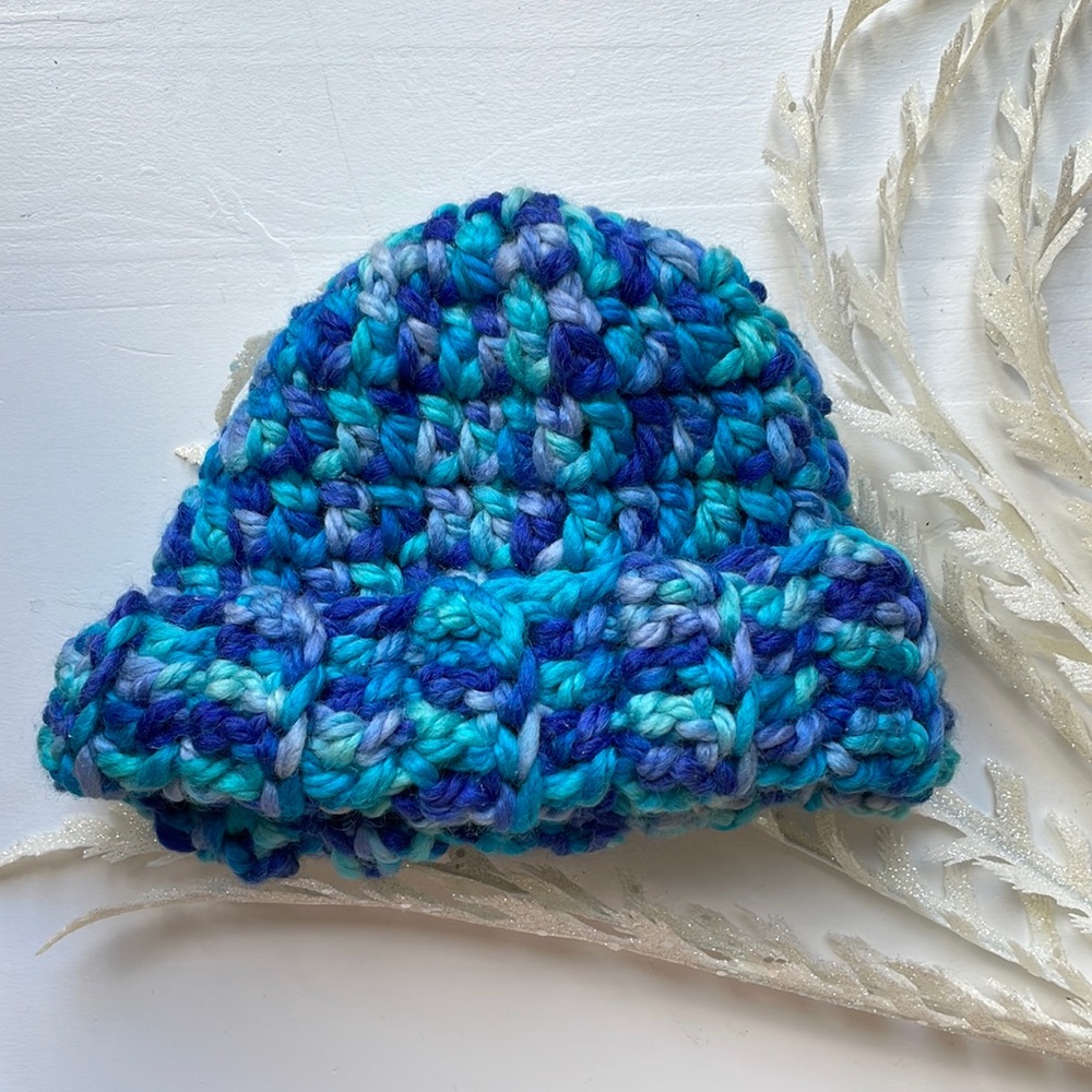 Hand crocheted Mermaid Toque beanie winter hat for kids